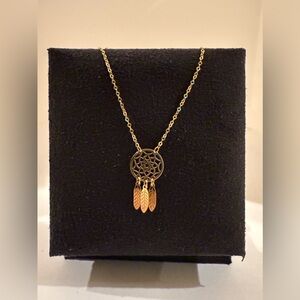 NEW Solid 10K Gold Dreamcatcher Necklace